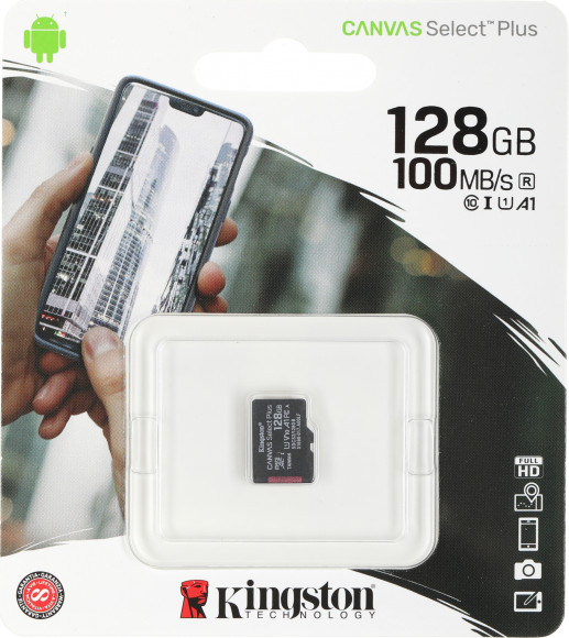 Флеш карта microSDXC 128GB Kingston SDCS2/128GBSP Canvas Select Plus w/o adapter Флеш карта microSDXC 128GB Kingston SDCS2/128GBSP Canvas Select Plus w/o adapter