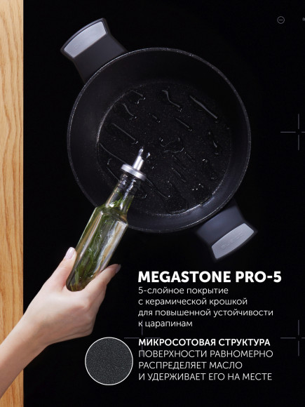 Кастрюля Polaris Monolit 24C 4л. d=24см (с крышкой) черный (015249) Кастрюля Polaris Monolit 24C 4л. d=24см (с крышкой) черный (015249)