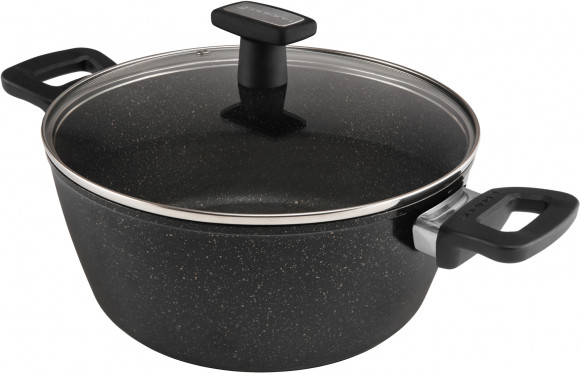 Кастрюля Polaris Monolit 24C 4л. d=24см (с крышкой) черный (015249) Кастрюля Polaris Monolit 24C 4л. d=24см (с крышкой) черный (015249)