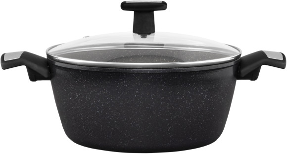 Кастрюля Polaris Monolit 24C 4л. d=24см (с крышкой) черный (015249) Кастрюля Polaris Monolit 24C 4л. d=24см (с крышкой) черный (015249)