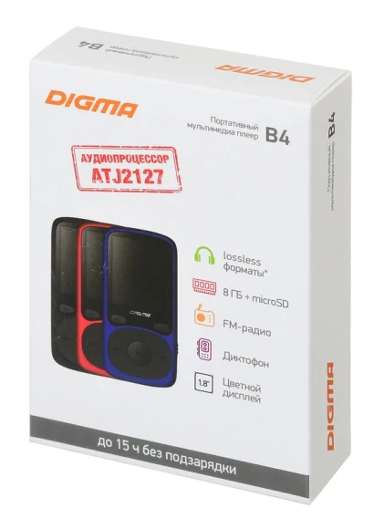 Плеер Hi-Fi Flash Digma B4 8Gb синий/1.8"/FM/microSDHC Плеер Hi-Fi Flash Digma B4 8Gb синий/1.8"/FM/microSDHC