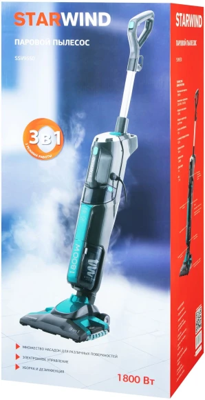 Пылесос паровой Starwind SSV9550 1800Вт темно-серый/голубой Пылесос паровой Starwind SSV9550 1800Вт темно-серый/голубой