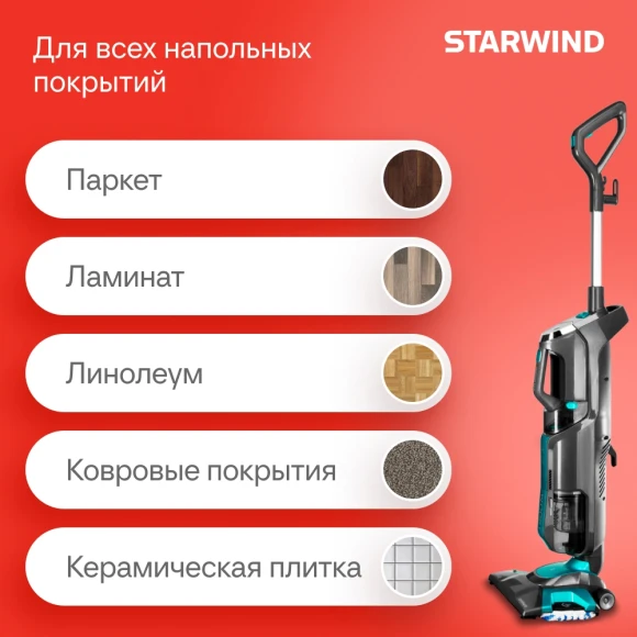 Пылесос паровой Starwind SSV9550 1800Вт темно-серый/голубой Пылесос паровой Starwind SSV9550 1800Вт темно-серый/голубой