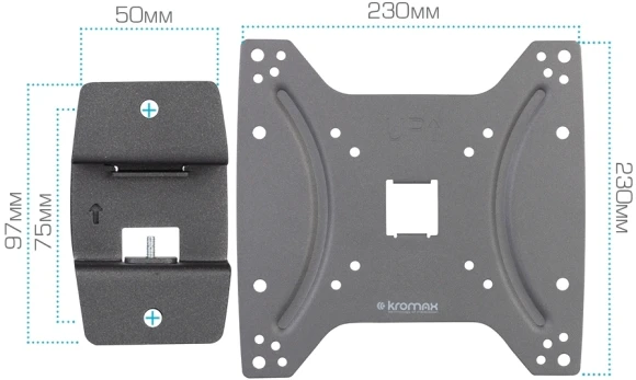 Кронштейн для телевизора Kromax OPTIMA-200 черный 15"-42" макс.25кг настенный фиксированный