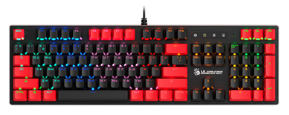Клавиатура A4Tech B820N черный/красный USB for gamer LED (B820N ( BLACK + RED)) кабель 1.8м Клавиатура A4Tech B820N черный/красный USB for gamer LED (B820N ( BLACK + RED)) кабель 1.8м