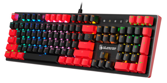 Клавиатура A4Tech B820N черный/красный USB for gamer LED (B820N ( BLACK + RED)) кабель 1.8м Клавиатура A4Tech B820N черный/красный USB for gamer LED (B820N ( BLACK + RED)) кабель 1.8м