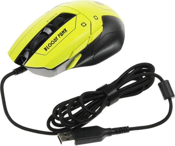 Мышь A4Tech Bloody W70 Max Punk желтый/черный оптическая 10000dpi USB 11but Мышь A4Tech Bloody W70 Max Punk желтый/черный оптическая 10000dpi USB 11but