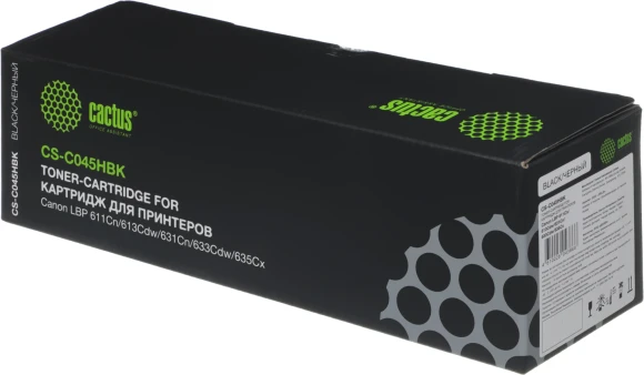 Картридж лазерный Cactus CS-C045HBK 045 H BK черный (2800стр.) для Canon LBP 611Cn/613Cdw/631Cn/633Cdw/635Cx