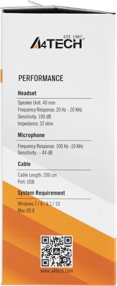 Наушники с микрофоном A4Tech HU-10 черный/белый 2м накладные USB оголовье (HU-10/USB/BLACK+WHITE)