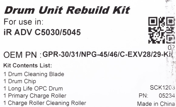 Комплект восстановления Cet CET5234 (C-EXV28) для Canon iR ADVANCE C5030/C5035/C5045/C5051 150000стр.