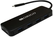 Разветвитель USB-C Origo OU3340PD 3порт. черный (OU3340PD/B1)