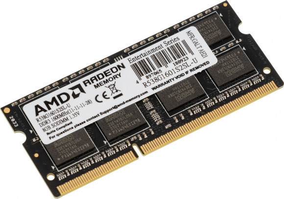 Память DDR3L 8Gb 1600MHz AMD R538G1601S2SL-U RTL PC3-12800 CL11 SO-DIMM 204-pin 1.35В Ret Память DDR3L 8Gb 1600MHz AMD R538G1601S2SL-U RTL PC3-12800 CL11 SO-DIMM 204-pin 1.35В Ret