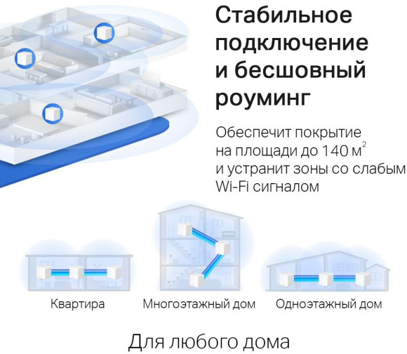 Бесшовный Mesh роутер Mercusys Halo H30G (HALO H30G(2-PACK)) AC1300 10/100/1000BASE-TX белый (упак.:2шт) Бесшовный Mesh роутер Mercusys Halo H30G (HALO H30G(2-PACK)) AC1300 10/100/1000BASE-TX белый (упак.:2шт)