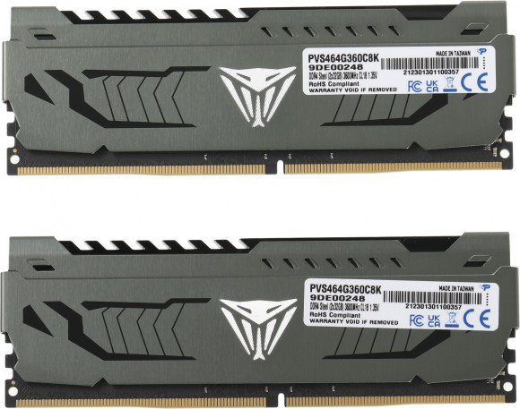 Память DDR4 2x32Gb 3600MHz Patriot PVS464G360C8K Viper Steel RTL Gaming PC4-28800 CL18 DIMM 288-pin 1.35В dual rank с радиатором Ret Память DDR4 2x32Gb 3600MHz Patriot PVS464G360C8K Viper Steel RTL Gaming PC4-28800 CL18 DIMM 288-pin 1.35В dual rank с радиатором Ret