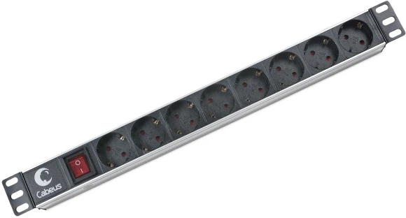 Блок распределения питания Cabeus PDU-9P-2IEC гор.размещ. 9xSchuko 10A C14 2м Блок распределения питания Cabeus PDU-9P-2IEC гор.размещ. 9xSchuko 10A C14 2м