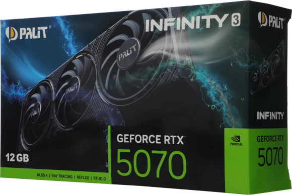 Видеокарта Palit PCI-E 5.0 PA-RTX5070 Infinity 3 NVIDIA GeForce RTX 5070 12Gb 192bit GDDR7 2325/28000 HDMIx1 DPx3 HDCP Ret