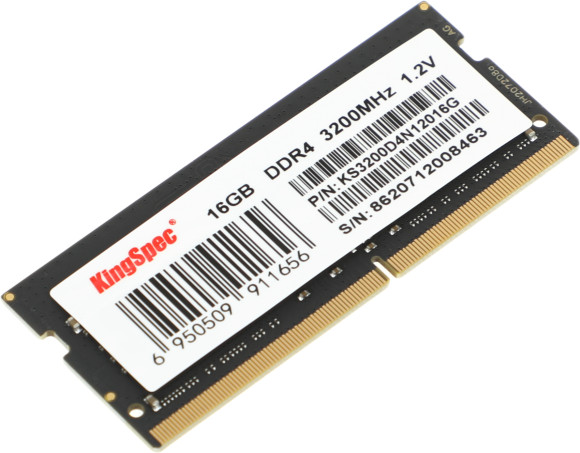 Память DDR4 16GB 3200MHz Kingspec KS3200D4N12016G RTL PC4-25600 CL17 SO-DIMM 260-pin 1.2В single rank Ret