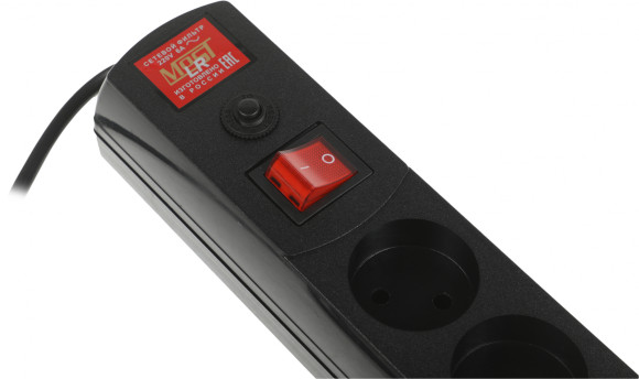 Сетевой фильтр Most LR 1.7м (6 розеток) черный (коробка)