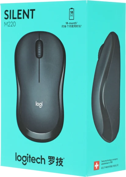 Мышь Logitech Silent M220 темно-серый/черный оптическая 1000dpi silent беспров. USB 2but (910-004895) Мышь Logitech Silent M220 темно-серый/черный оптическая 1000dpi silent беспров. USB 2but (910-004895)