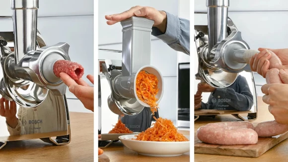 Мясорубка Bosch MFW67440 2000Вт черный/серебристый