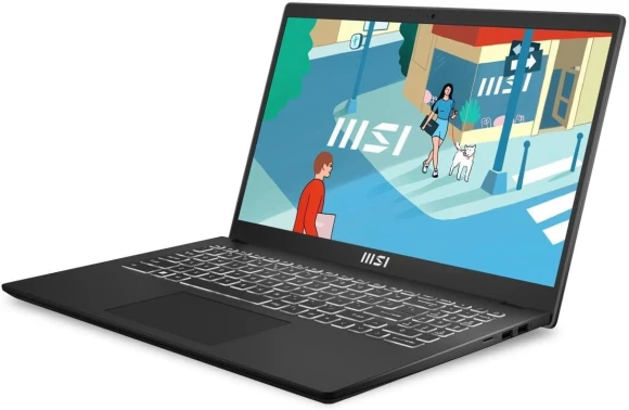 Ноутбук MSI Modern 15 H B13M-021US Core i7 13620H 32Gb SSD1Tb Intel UHD Graphics 15.6" IPS FHD (1920x1080) Windows 11 Home Multi Language black WiFi BT Cam (9S7-15H411-021)
