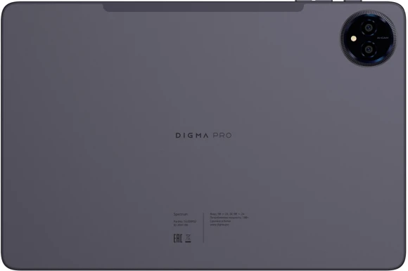 Планшет Digma Pro Spectrum T606 (1.6) 8C RAM6Gb ROM128Gb 10.1" IPS 1280x800 4G Android 14 темно-серый 13Mpix 5Mpix BT WiFi microSD 512Gb 6000mAh 255hrs Планшет Digma Pro Spectrum T606 (1.6) 8C RAM6Gb ROM128Gb 10.1" IPS 1280x800 4G Android 14 темно-серый 13Mpix 5Mpix BT WiFi microSD 512Gb 6000mAh 255hrs