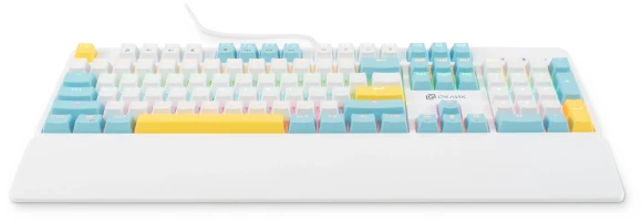 Клавиатура Оклик K951X механическая белый USB Multimedia for gamer LED (подставка для запястий) (1901079) кабель 1.8м
