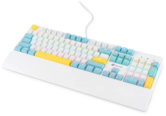Клавиатура Оклик K951X механическая белый USB Multimedia for gamer LED (подставка для запястий) (1901079) кабель 1.8м