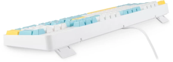 Клавиатура Оклик K951X механическая белый USB Multimedia for gamer LED (подставка для запястий) (1901079) кабель 1.8м