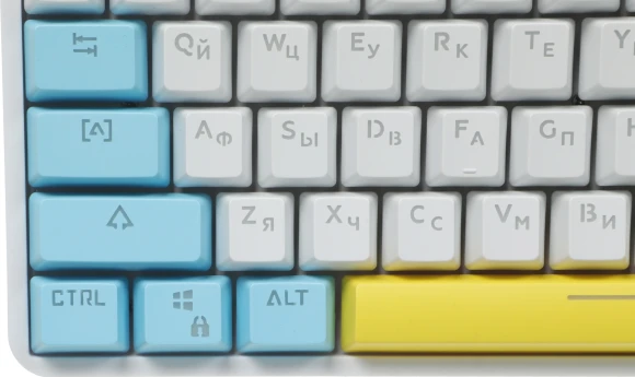 Клавиатура Оклик K951X механическая белый USB Multimedia for gamer LED (подставка для запястий) (1901079) кабель 1.8м