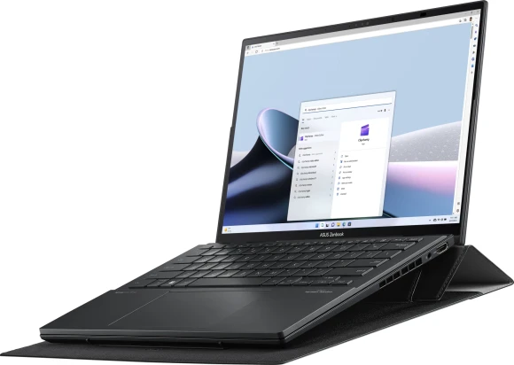Ноутбук Asus ZenBook Duo UX8406CA-QL345X Core Ultra 7 255H 32Gb SSD1Tb Intel Arc 140T 14" OLED Touch WUXGA (1920x1200) Windows 11 Pro dk.grey WiFi BT Cam Bag (90NB14X1-M00M30)