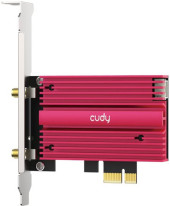 Сетевой адаптер Wi-Fi + Bluetooth Cudy WE4000 АХ5400 PCI Express (ант.внеш.съем) 1ант. Сетевой адаптер Wi-Fi + Bluetooth Cudy WE4000 АХ5400 PCI Express (ант.внеш.съем) 1ант.