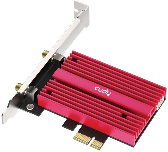 Сетевой адаптер Wi-Fi + Bluetooth Cudy WE4000 АХ5400 PCI Express (ант.внеш.съем) 1ант. Сетевой адаптер Wi-Fi + Bluetooth Cudy WE4000 АХ5400 PCI Express (ант.внеш.съем) 1ант.
