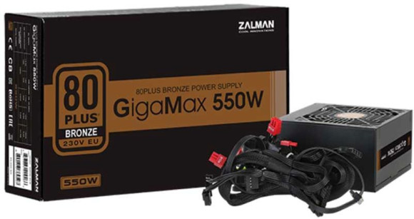 Блок питания Zalman ATX 550W ZM550-GVII 80+ bronze (20+4pin) APFC 120mm fan 5xSATA RTL