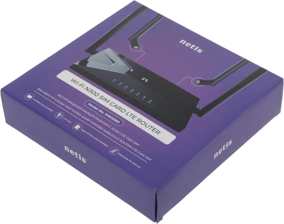 Роутер беспроводной Netis MW5360 N300 10/100BASE-TX/4G cat.4 черный