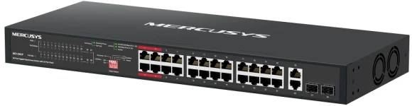 Коммутатор Mercusys MS128GP (L2) 26x1Гбит/с 2SFP 24PoE+ 295W неуправляемый