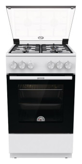 Плита Газовая Gorenje GG5A10WH белый (стеклянная крышка) реш.сталь