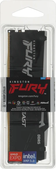 Память DDR5 32GB 5200MHz Kingston KF552C40BB2A-32 Fury Beast Black RGB RTL PC5-41600 CL40 DIMM 288-pin 1.25В single rank с радиатором Ret