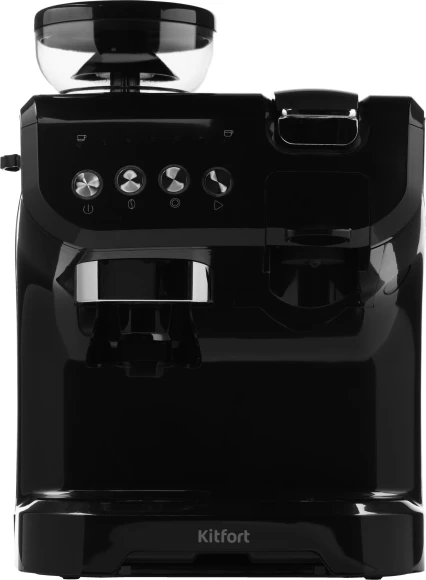 Кофеварка рожковая Kitfort КТ-7107 1560Вт черный/серебристый Кофеварка рожковая Kitfort КТ-7107 1560Вт черный/серебристый