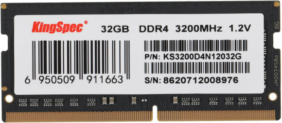 Память DDR4 32GB 3200MHz Kingspec KS3200D4N12032G RTL PC4-25600 CL22 SO-DIMM 260-pin 1.2В dual rank Ret Память DDR4 32GB 3200MHz Kingspec KS3200D4N12032G RTL PC4-25600 CL22 SO-DIMM 260-pin 1.2В dual rank Ret