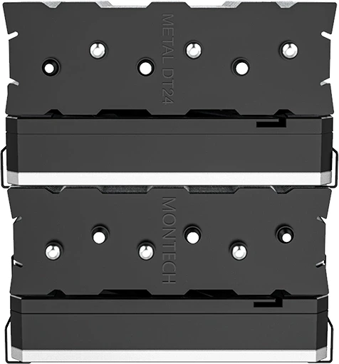Устройство охлаждения(кулер) Montech Metal DT24 Base Soc-AM5/AM4/1200/1700/1851 черный 4-pin 26dB Al+Cu 270W 1530gr Ret Устройство охлаждения(кулер) Montech Metal DT24 Base Soc-AM5/AM4/1200/1700/1851 черный 4-pin 26dB Al+Cu 270W 1530gr Ret