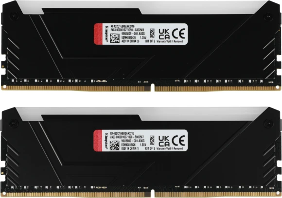 Память DDR4 2x8GB 3200MHz Kingston KF432C16BB2AK2/16 Fury Beast RGB RTL Gaming PC4-25600 CL16 DIMM 288-pin 1.35В kit dual rank с радиатором Ret Память DDR4 2x8GB 3200MHz Kingston KF432C16BB2AK2/16 Fury Beast RGB RTL Gaming PC4-25600 CL16 DIMM 288-pin 1.35В kit dual rank с радиатором Ret