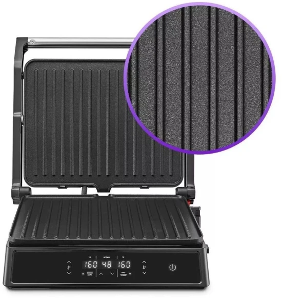 Электрогриль Kitfort КТ-3682 2000Вт черный/серебристый