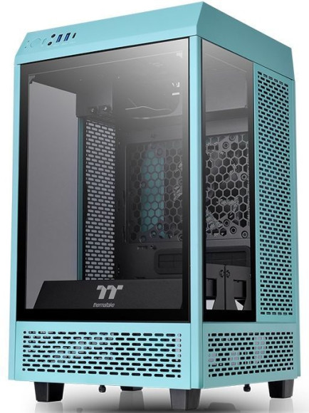 Корпус Thermaltake The Tower 100 Turquoise голубой без БП miniITX 1x120mm 3x140mm 2xUSB3.0 audio bott PSU Корпус Thermaltake The Tower 100 Turquoise голубой без БП miniITX 1x120mm 3x140mm 2xUSB3.0 audio bott PSU