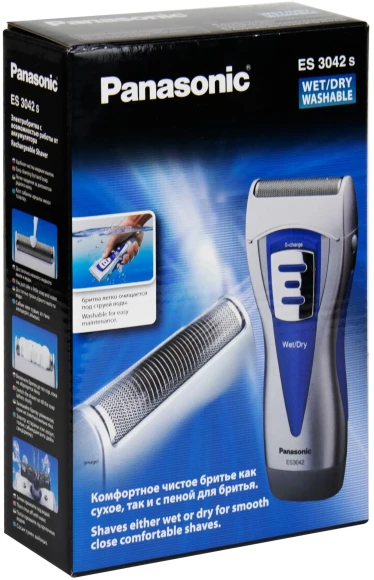 Бритва сетчатая Panasonic ES3042 реж.эл.:1 питан.:аккум. серебристый/синий