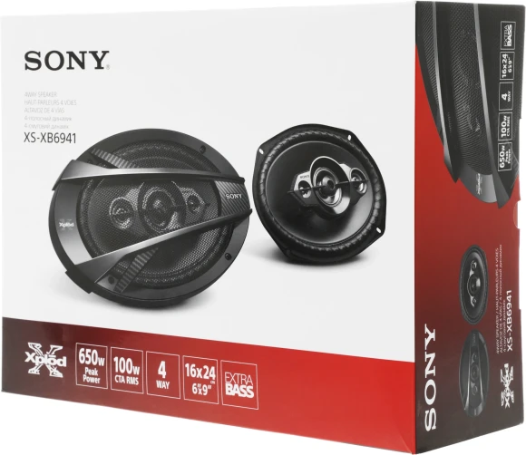 Колонки автомобильные Sony XS-XB6941 650Вт 89дБ 4Ом 16x23см (6x9дюйм) (ком.:2кол.) коаксиальные четырехполосные