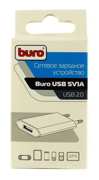 Сетевое зар./устр. Buro TJ-164b 5W 1A USB универсальное черный