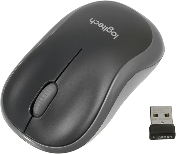 Мышь Logitech M185 черный/серый оптическая 1000dpi беспров. USB для ноутбука 2but (910-002252)