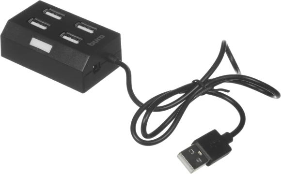 Разветвитель USB 2.0 Buro BU-HUB4-U2.0 4порт. черный