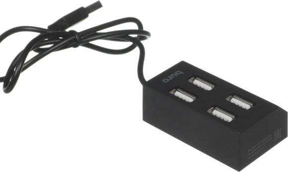 Разветвитель USB 2.0 Buro BU-HUB4-U2.0 4порт. черный